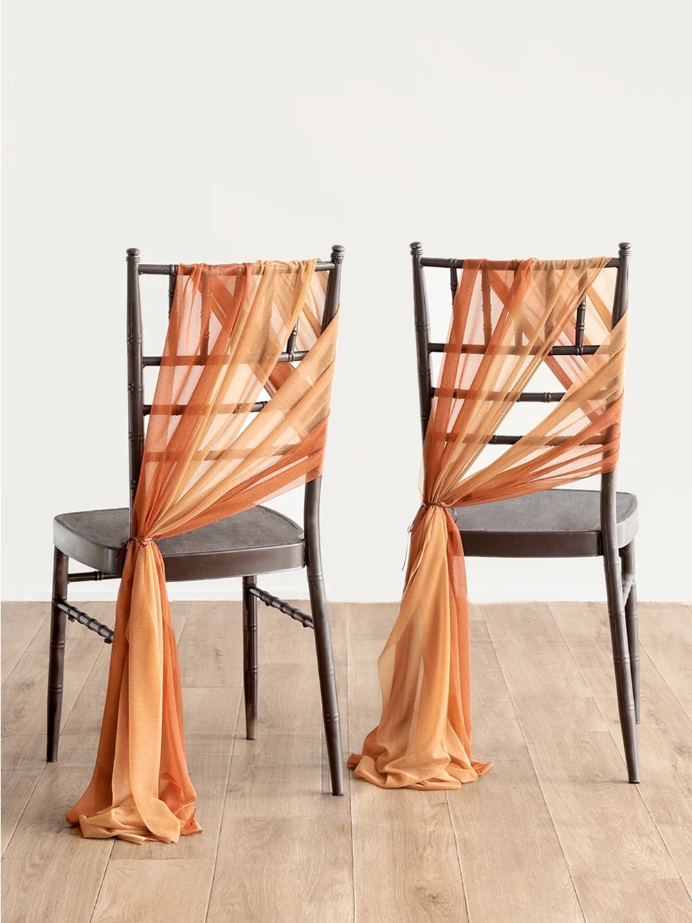 Wedding Aisle & Chair Drappery in Orange (Set of 8)